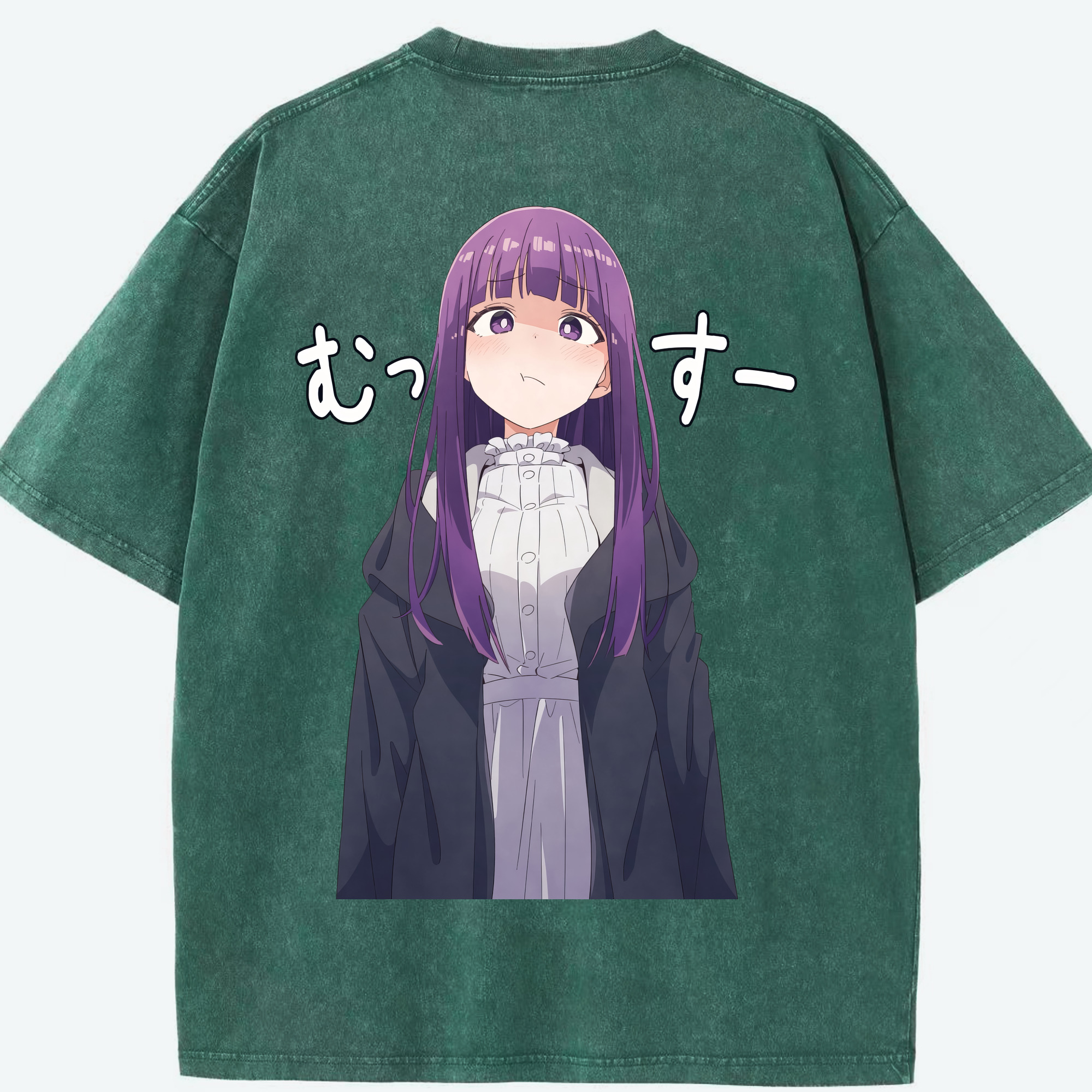 （画像用） 葬送のフリーレン Frieren 綿100% ヴィンテージ風 半袖Tシャツ（背面プリント）